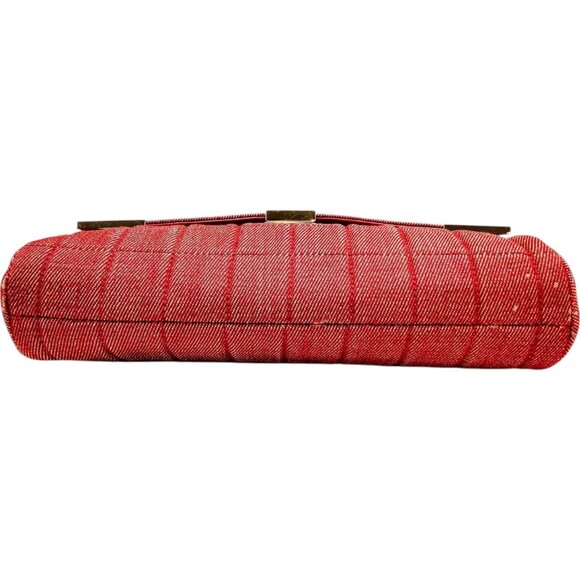 2991018BA (X6) Chanel Shoulder Bag Red Canvas - Picture 6 of 13